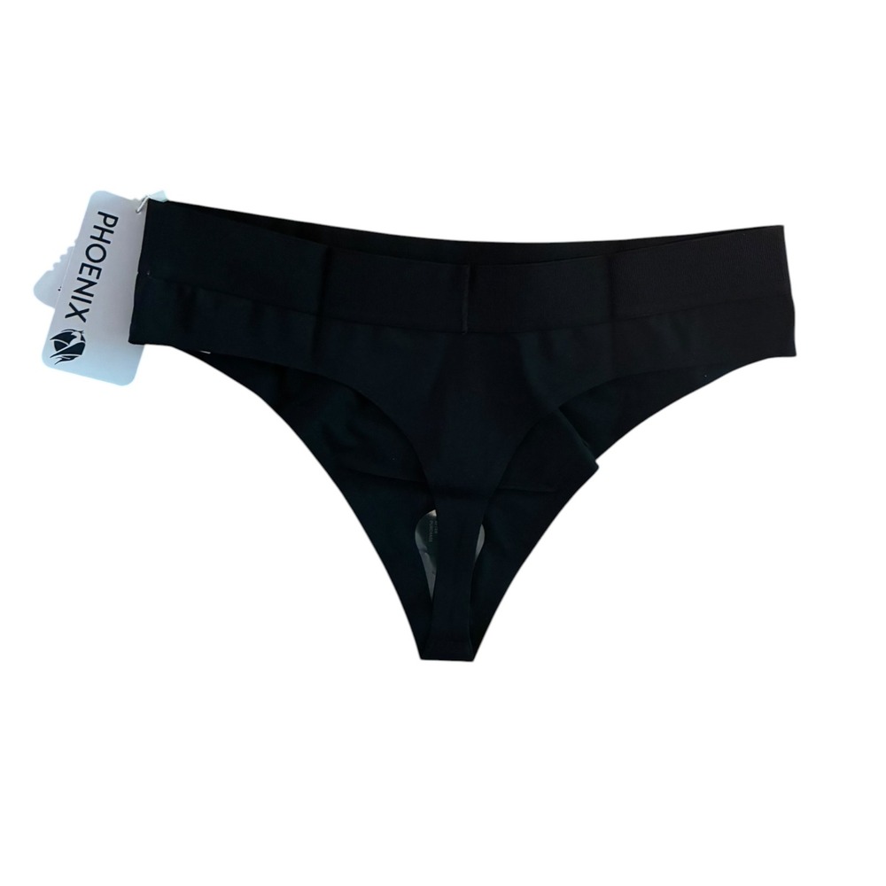 Phoenix Malibu Thong Black 2-in-1 Swim Daily Lounge Gym Underwear XL NWT